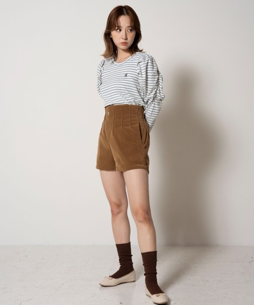 RUBY AND YOU（ルビーアンドユー）の「エンブロイダリーハイウエストショーツ（その他パンツ・レディース・ベージュ/ブラック・FREE）」の15枚目の写真