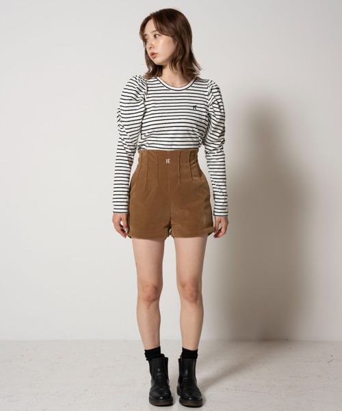 RUBY AND YOU（ルビーアンドユー）の「エンブロイダリーハイウエストショーツ（その他パンツ・レディース・ベージュ/ブラック・FREE）」の16枚目の写真