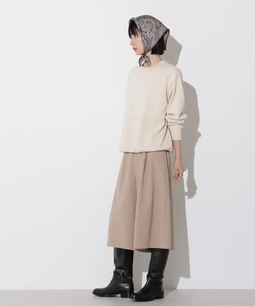 Apo(s)ture（アポスチャー）の「KATY-001/合繊ツータックキュロットパンツ（その他パンツ・レディース・ブラック/グリーン/ベージュ/チャコール・XS/S/M/L/XL）」の14枚目の写真