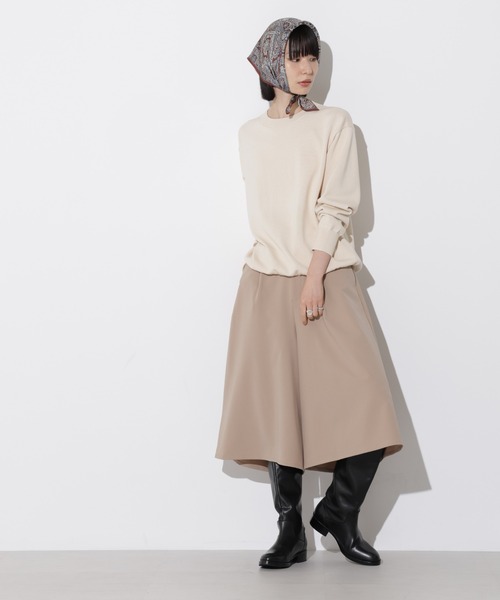 Apo(s)ture（アポスチャー）の「KATY-001/合繊ツータックキュロットパンツ（その他パンツ・レディース・ブラック/グリーン/ベージュ/チャコール・XS/S/M/L/XL）」の18枚目の写真