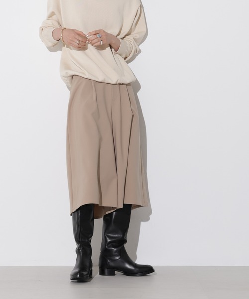 Apo(s)ture（アポスチャー）の「KATY-001/合繊ツータックキュロットパンツ（その他パンツ・レディース・ブラック/グリーン/ベージュ/チャコール・XS/S/M/L/XL）」の12枚目の写真