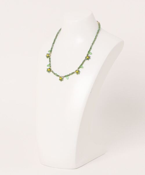 tone(トーン)の「【Re:one】comoyoki∞フラワービーズネックレス(MA)(ネックレス・レディース・パープル/サックスブルー/グリーン/ホワイト/ピンク/ブルー・FREE)」の9枚目の写真