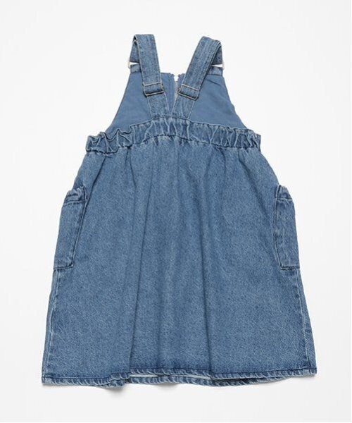 X-girl Stages（エックスガールステージス）の「フロントジップカーゴジャンパースカート（ジャンパースカート・キッズ・カーキ/ブルー・140cm/130cm/120cm/110cm/100cm/90cm/80ｃｍ）」の4枚目の写真