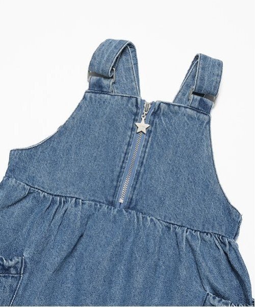 X-girl Stages（エックスガールステージス）の「フロントジップカーゴジャンパースカート（ジャンパースカート・キッズ・カーキ/ブルー・140cm/130cm/120cm/110cm/100cm/90cm/80ｃｍ）」の5枚目の写真