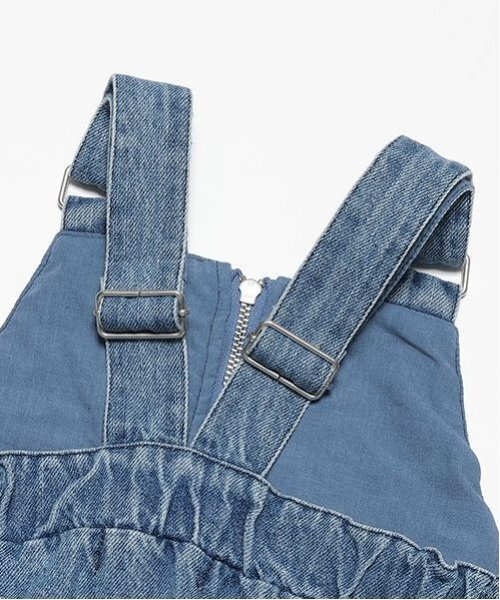 X-girl Stages（エックスガールステージス）の「フロントジップカーゴジャンパースカート（ジャンパースカート・キッズ・カーキ/ブルー・140cm/130cm/120cm/110cm/100cm/90cm/80ｃｍ）」の7枚目の写真