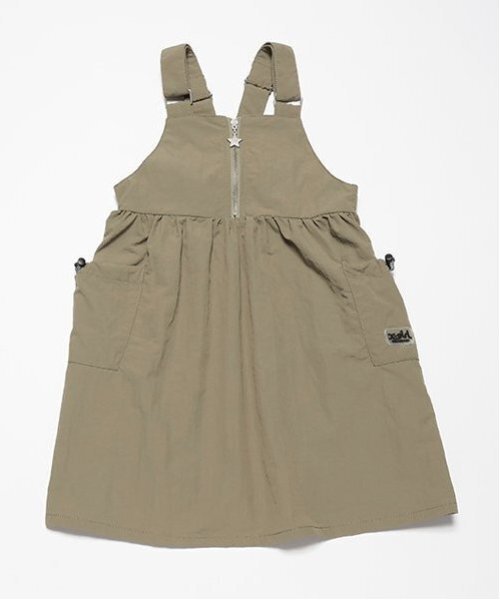 X-girl Stages（エックスガールステージス）の「フロントジップカーゴジャンパースカート（ジャンパースカート・キッズ・カーキ/ブルー・140cm/130cm/120cm/110cm/100cm/90cm/80ｃｍ）」の14枚目の写真