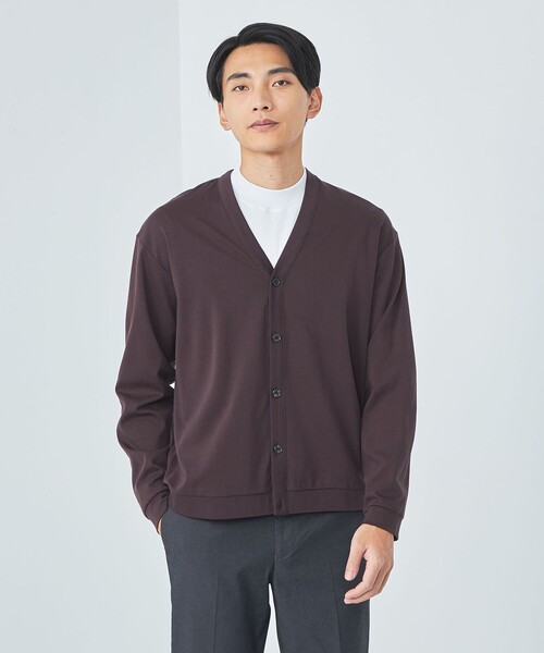 green label relaxing(グリーンレーベルリラクシング)の「L/A ポンチ Vネック カーディガン(カーディガン/ボレロ・メンズ・ベージュ/ワインレッド/ブラック・S/M/L/XL)」の3枚目の写真