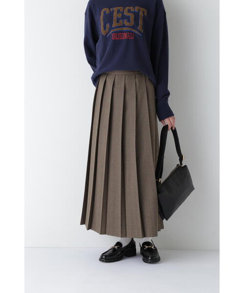 human woman(ヒューマンウーマン)の「◆ウーリッシュグレンチェックスカート(スカート・レディース・クリアブラウン・MEDIUM)」の2枚目の写真