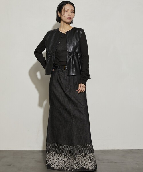 Firsthand（ファーストハンド）の「Firsthand/ファーストハンド フェイクレザー2WAYギャザートップス / ノースリーブ（ベスト・レディース・ブラウン/ブラック・ﾌﾘ-）」の10枚目の写真