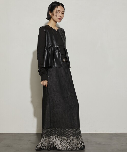 Firsthand（ファーストハンド）の「Firsthand/ファーストハンド フェイクレザー2WAYギャザートップス / ノースリーブ（ベスト・レディース・ブラウン/ブラック・ﾌﾘ-）」の12枚目の写真