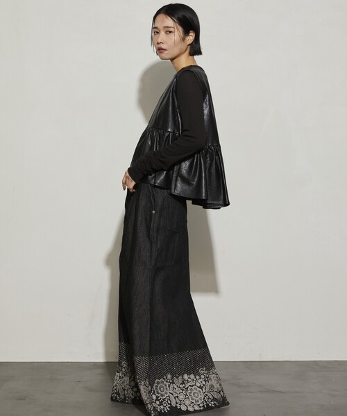 Firsthand（ファーストハンド）の「Firsthand/ファーストハンド フェイクレザー2WAYギャザートップス / ノースリーブ（ベスト・レディース・ブラウン/ブラック・ﾌﾘ-）」の14枚目の写真