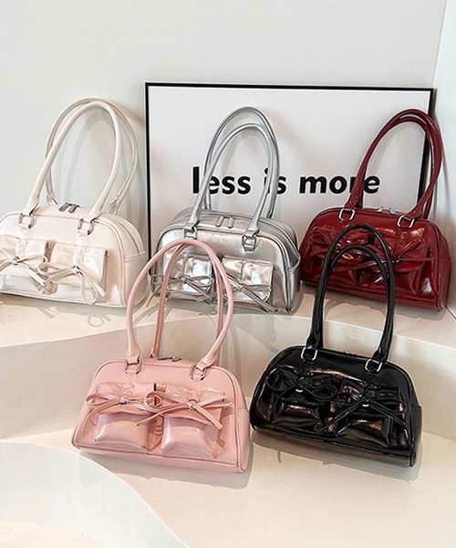 韓国デザイン レザーハンドバッグ ボストン BAG ポーチ付 florist ボストンバッグ 「韓国ファッション」ヴィーガンレザー