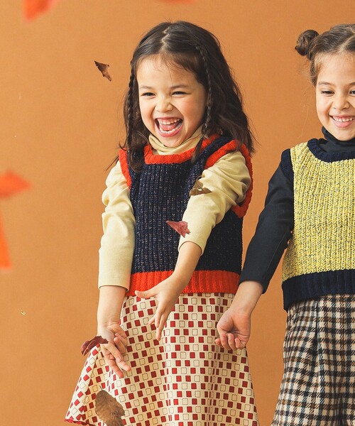 B:MING by BEAMS（ビーミングバイビームス）の「モール ニット ベスト 2024FW（90～140cm）（ベスト・キッズ・イエロー/ネイビー・M(110-120)/L(130-140)/S(90-100)）」の15枚目の写真