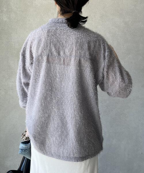 DouDou(ドゥドゥ)の「【WEB限定】フリンジジャガードシャツ(シャツ/ブラウス・レディース・ベージュ/グレー/ブラック・FREE)」の20枚目の写真