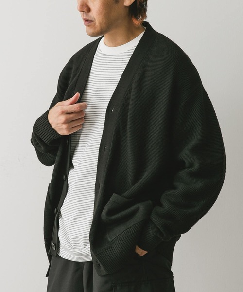 URBAN RESEARCH DOORS（アーバンリサーチドアーズ）の「ハードニットガーターカーディガン（カーディガン/ボレロ・メンズ・ブラック/ブルー/グレー・LARGE/MEDIUM）」の2枚目の写真