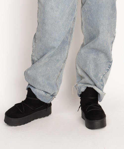 SVEC（シュベック）の「厚底ムートンブーツ / ボア レースアップ（ブーツ・レディース・キャメル/ブラック・35/36/37/38/39/40/41）」の20枚目の写真