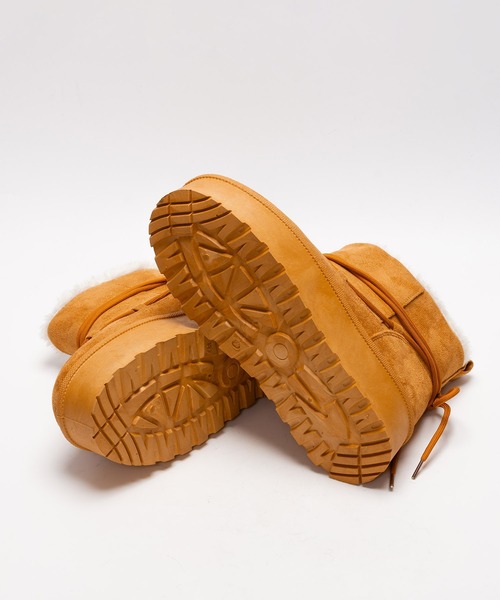 SVEC（シュベック）の「厚底ムートンブーツ / ボア レースアップ（ブーツ・レディース・キャメル/ブラック・35/36/37/38/39/40/41）」の7枚目の写真