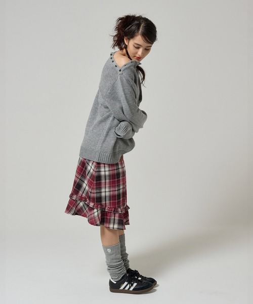 TINA:JOJUN(ティーナジョジュン)の「ドッキング 裾フリルスカート TINA:JOJUN(スカート・レディース・レッド/ネイビー・S/M)」の9枚目の写真
