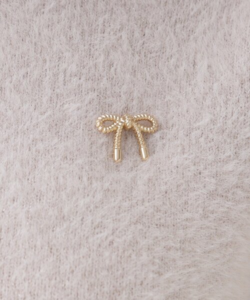 couture brooch(クチュールブローチ)の「◆リボン付きラメフェザー5分袖ニット(ニット/セーター・レディース・ブラウン系その他/サックスブルー/ライトグレー・38)」の20枚目の写真