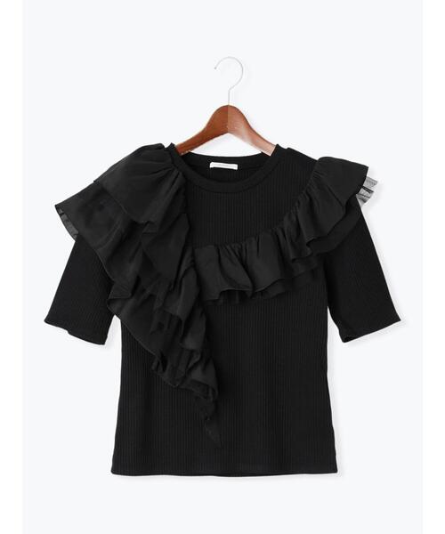 Te chichi（テチチ）の「アシメフリルリブプルオーバー（Tシャツ/カットソー・レディース・ベージュ/チャコールグレー/ブラック・F）」の16枚目の写真