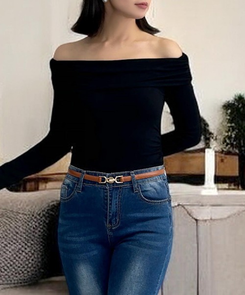 Julia Boutique(ジュリアブティック)の「ゴールドバックル細ベルト(ベルト・レディース・ブラック/ホワイト/ブラウン・ONE)」の14枚目の写真