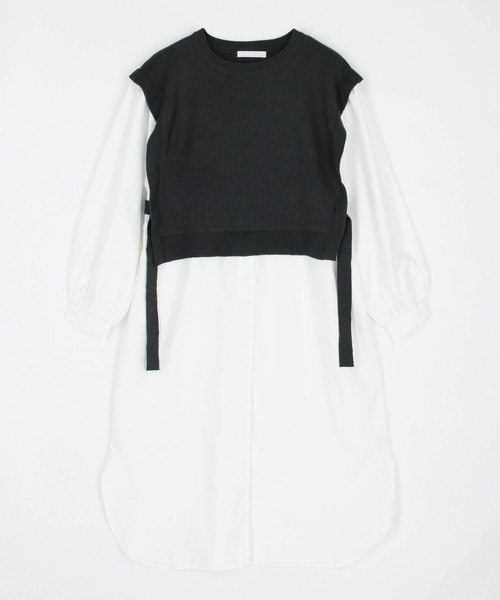 NICOLE white（ニコルホワイト）の「ドッキングワンピース（ワンピース・レディース・グレー/ダークグレー/チャコールグレー×ブラック・FREE）」の5枚目の写真