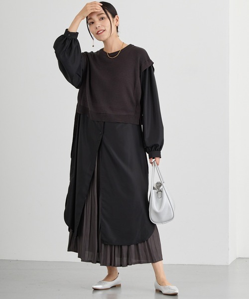 NICOLE white（ニコルホワイト）の「ドッキングワンピース（ワンピース・レディース・グレー/ダークグレー/チャコールグレー×ブラック・FREE）」の20枚目の写真