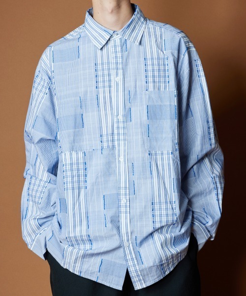 rehacer（レアセル）の「R. : Deformation Pattern Shirt（シャツ/ブラウス・メンズ・ブルー・SMALL/MEDIUM/LARGE）」の2枚目の写真