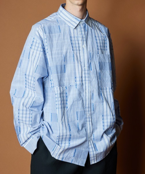 rehacer（レアセル）の「R. : Deformation Pattern Shirt（シャツ/ブラウス・メンズ・ブルー・SMALL/MEDIUM/LARGE）」の9枚目の写真