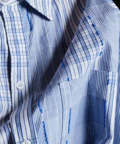 rehacer（レアセル）の「R. : Deformation Pattern Shirt（シャツ/ブラウス・メンズ・ブルー・SMALL/MEDIUM/LARGE）」の6枚目の写真