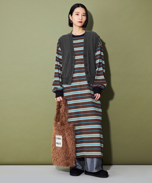 CITEN（シテン）の「＜CITEN＞ベロアモールベスト（ベスト・レディース・シャーベット/ダークグレー/オフホワイト・FREE）」の8枚目の写真