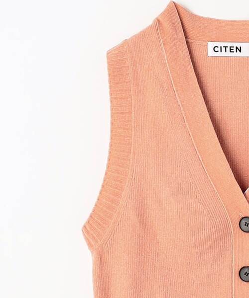 CITEN（シテン）の「＜CITEN＞ベロアモールベスト（ベスト・レディース・シャーベット/ダークグレー/オフホワイト・FREE）」の15枚目の写真