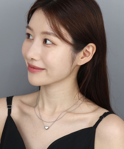 送料/関税無料【CRAFTD】ジーザス&マリーネックレス 2mm 50cm セール】【金属アレルギー対応】 マット 2連 ハート ネックレス