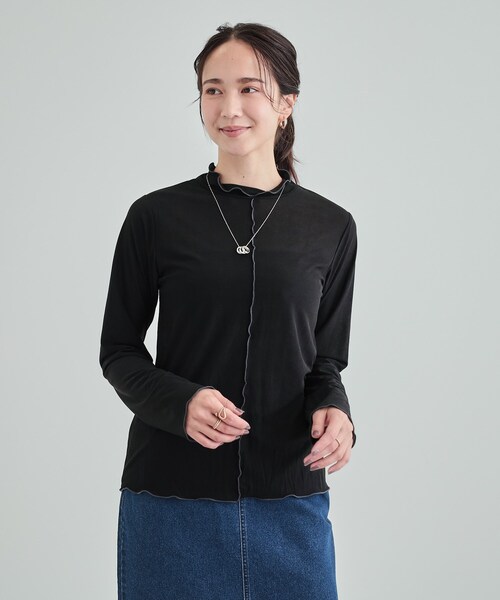 セール】シアー配色メロウトップス（Tシャツ/カットソー）｜Cutie