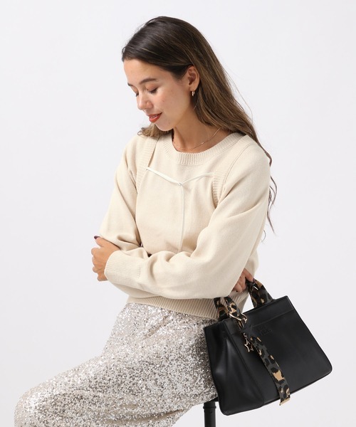 BAYFLOW（ベイフロー）の「【スタッフ企画】2PマルチWAYニット／YOU are YOU（ニット/セーター・レディース・アイボリー/カーキ・FREE）」の2枚目の写真