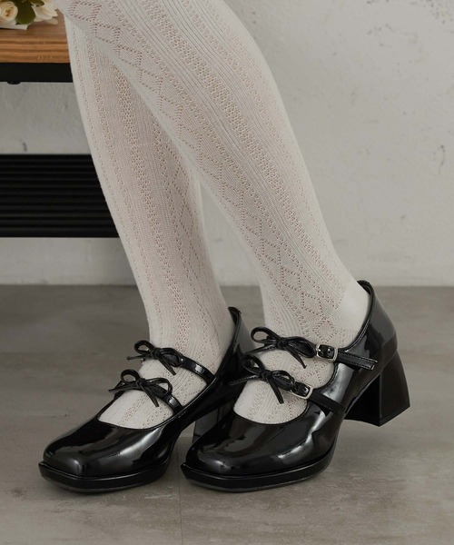 Ambre Neige(アンブルネージュ)の「リボン厚底パンプス/WEB/EC限定商品(パンプス・レディース・シルバー/ブラック・MEDIUM/LARGE)」の8枚目の写真