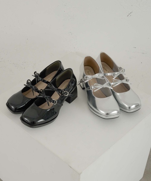 Ambre Neige(アンブルネージュ)の「リボン厚底パンプス/WEB/EC限定商品(パンプス・レディース・シルバー/ブラック・MEDIUM/LARGE)」の13枚目の写真