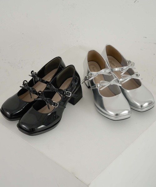 Ambre Neige(アンブルネージュ)の「リボン厚底パンプス/WEB/EC限定商品(パンプス・レディース・シルバー/ブラック・MEDIUM/LARGE)」の14枚目の写真