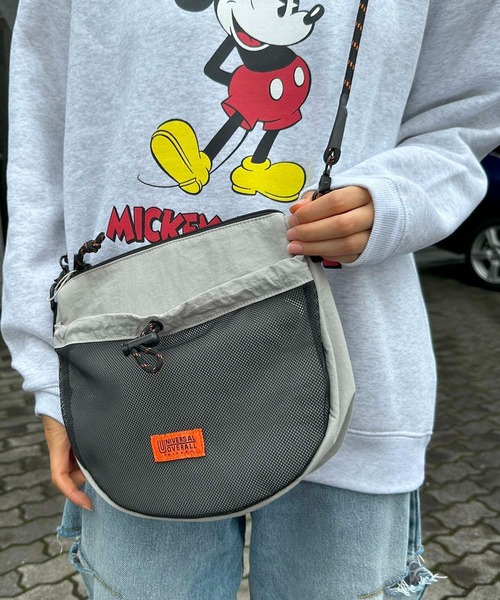 UNIVERSAL OVERALL(ユニバーサルオーバーオール)の「UNIVERSAL OVERALL / Front mesh zile shoulder / UVO-195(ショルダーバッグ・レディース・ライトグレー/ブラック/モカ・ONESIZE)」の10枚目の写真
