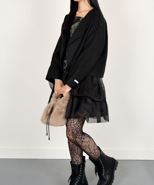 VIVID LADY(ビビッドレディー)の「フラワープリントトップス レディース ボリュームスカート(ワンピース・レディース・ブラック・FREE)」の8枚目の写真