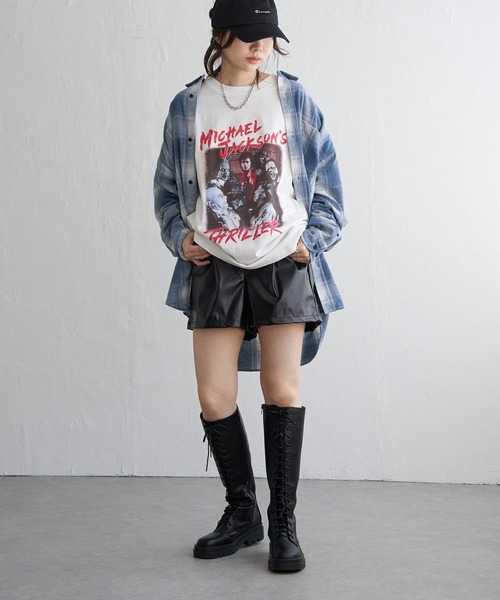 VENCEEXCHANGE（ヴァンスエクスチェンジ）の「合皮ショートパンツ（その他パンツ・レディース・ブラック/アイボリー・M/L）」の5枚目の写真