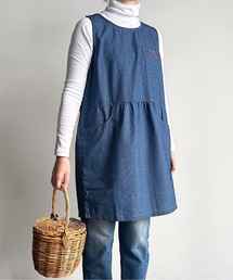 COMMON WARE（コモンウェアー）の「URT:切り替えデニムロング丈タックエプロン　ワンマイルウェア（エプロン）」