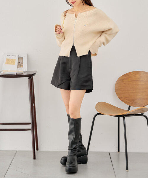 Chico（チコ）の「ポンチタックボリュームキュロット（その他パンツ・レディース・ブラック/ライトベージュ/ブラウン系その他・FREE）」の9枚目の写真