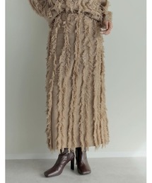 [2024-25 WINTER COLLECTION][低身長サイズ有]フリンジニットナロースカート