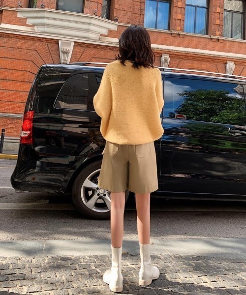 H.TOKYO(エイチトウキョウ)の「レザーライクハーフパンツ(その他パンツ・レディース・カーキ/ブラック/グリーン・LARGE/MEDIUM/XX-LARGE/X-LARGE)」の13枚目の写真
