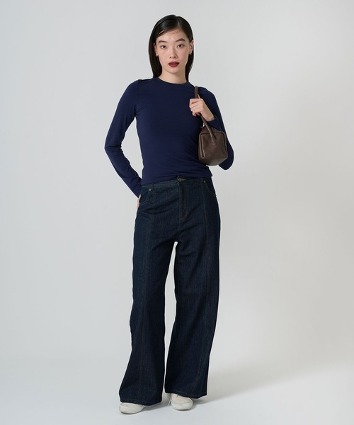 TINA:JOJUN(ティーナジョジュン)の「エンブレム入り ロングスリーブカットソー TINA:JOJUN(Tシャツ/カットソー・レディース・ホワイト/グレー/クリーム/ネイビー・M)」の20枚目の写真