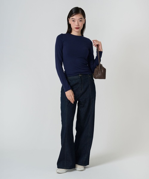 TINA:JOJUN(ティーナジョジュン)の「エンブレム入り ロングスリーブカットソー TINA:JOJUN(Tシャツ/カットソー・レディース・ホワイト/グレー/クリーム/ネイビー・M)」の21枚目の写真