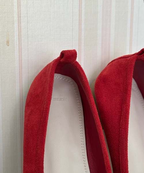 by muni:r（バイ ムニール）の「リボンスエードフラットシューズ（バレエシューズ・レディース・ブラック/レッド/レオパード/ライトピンク/グレイッシュベージュ・23.5cm/24.5cm/23.0cm/24.0cm/25.0cm）」の20枚目の写真