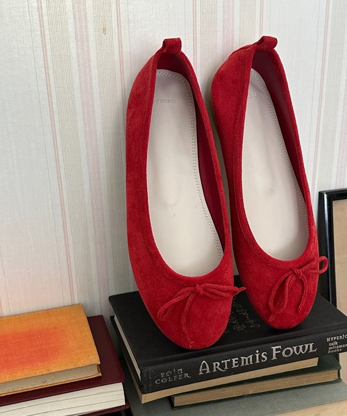 by muni:r（バイ ムニール）の「リボンスエードフラットシューズ（バレエシューズ・レディース・ブラック/レッド/レオパード/ライトピンク/グレイッシュベージュ・23.5cm/24.5cm/23.0cm/24.0cm/25.0cm）」の22枚目の写真