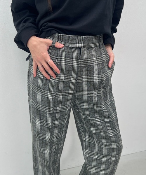 y/m（イム）の「チェックストレートパンツ（スラックス・レディース・マルチ・FREE）」の4枚目の写真